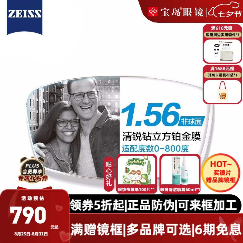 ��˾��ZEISS����Ƭ2Ƭ ���������񲬽�Ĥ���������������Aϵ�н����侵 ��ѡ ����������������Ĥ 1.67�����ʣ�����0-800�ȣ�