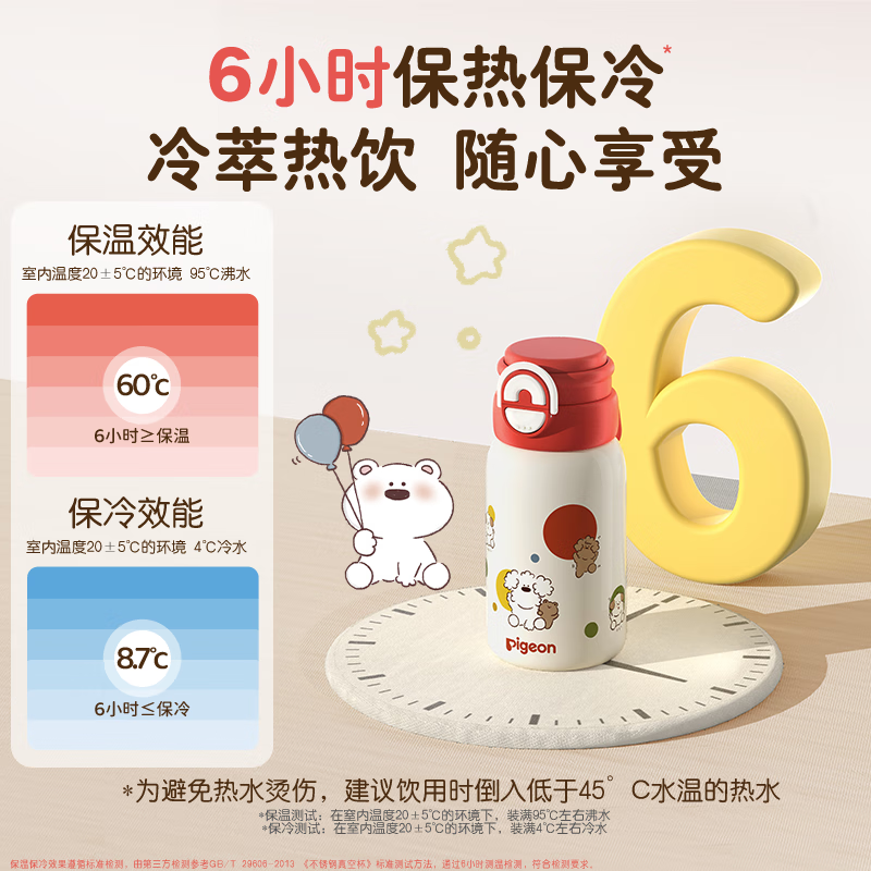 贝亲×miiiiichan儿童保温杯小学生喝水杯双饮杯 316不锈钢 600ML 小汽车-杯套背带