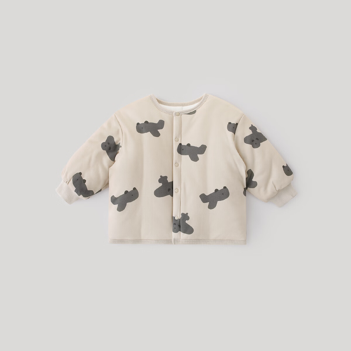 巴厘小猪儿童棉服冬季校服内搭神器男童棉衣加厚保暖宝宝棉袄女童夹棉外套 藕灰熊猫机长 90