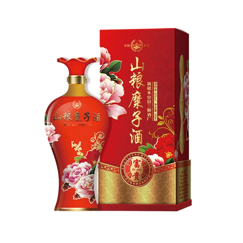 山粮【粮食酒】糜子酒花开富贵52度500mlx4瓶浓香型白酒新疆旅游特产