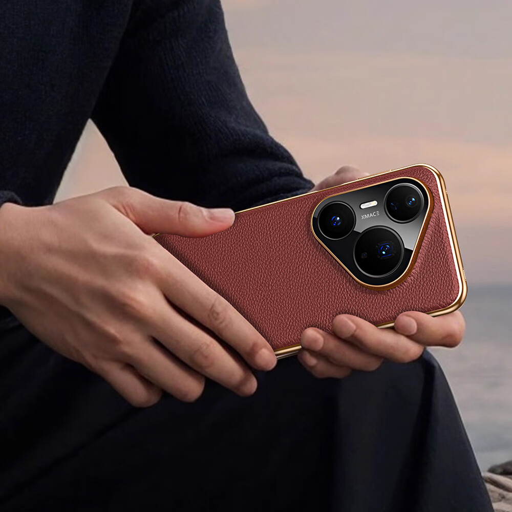 ROMK华为Pura80pro真皮手机壳 huawei P70ultra保护套皮套pura80u全包带磁吸防摔70pro+简约男女款 星海青-头层牛皮-内置磁吸-电镀边框 华为Pura 70ultra