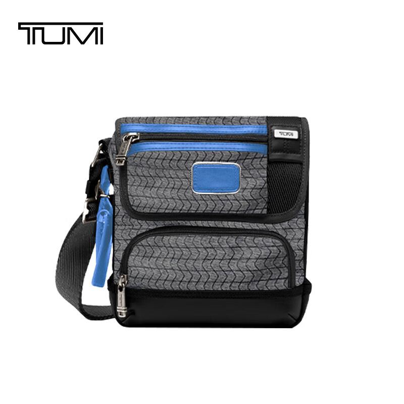 途明（TUMI）男士单肩包通勤运动休闲大容量翻盖方包斜跨腰包 拼色