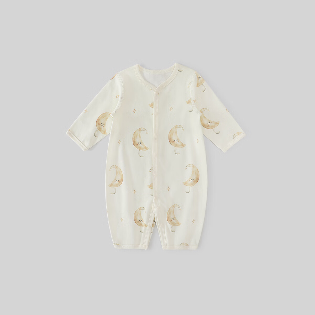 巴厘小猪新生婴儿儿衣服纯棉春秋哈衣爬爬服四季初生儿睡衣秋季宝宝连体衣 月亮湾 66cm