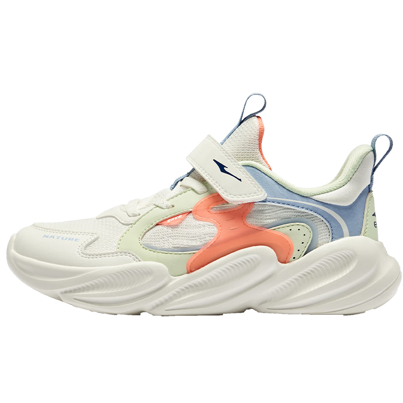 鸿星尔克儿童运动鞋男女童秋季新款网格拼接中大童学生休闲跑步鞋丨川行 【川行2】微晶白/冰柠绿 -偏小1码 36