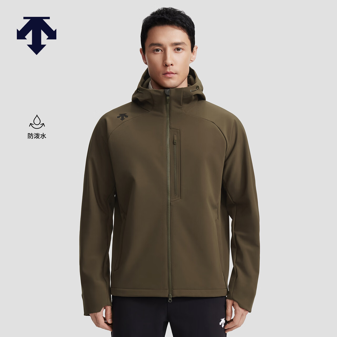 迪桑特（DESCENTE）TRAINING综训运动健身防泼水男士加绒梭织上衣 KK-卡其色 M (170/92A)