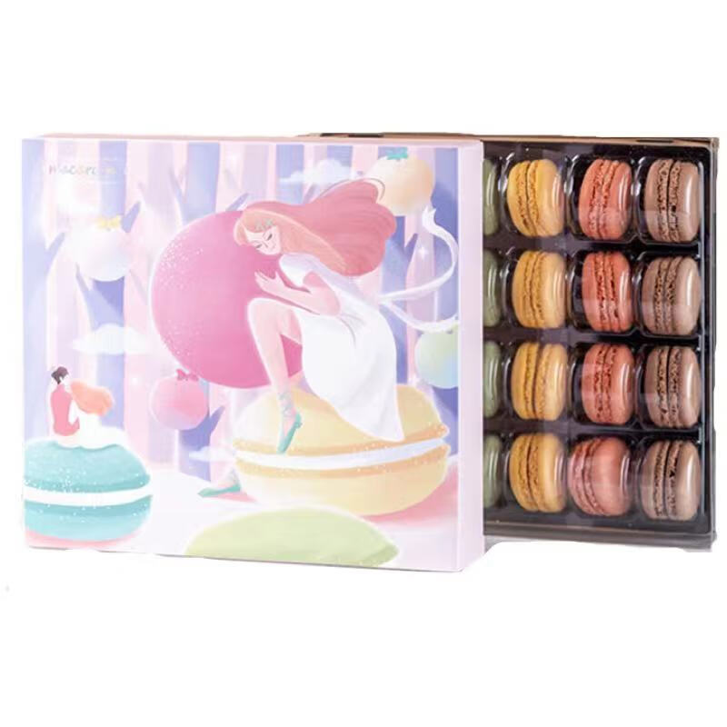 恋忆莲马卡龙甜点24粒法式点心西式糕点小吃烘培蛋糕甜品饼干 24粒马卡龙【140g迷你版】