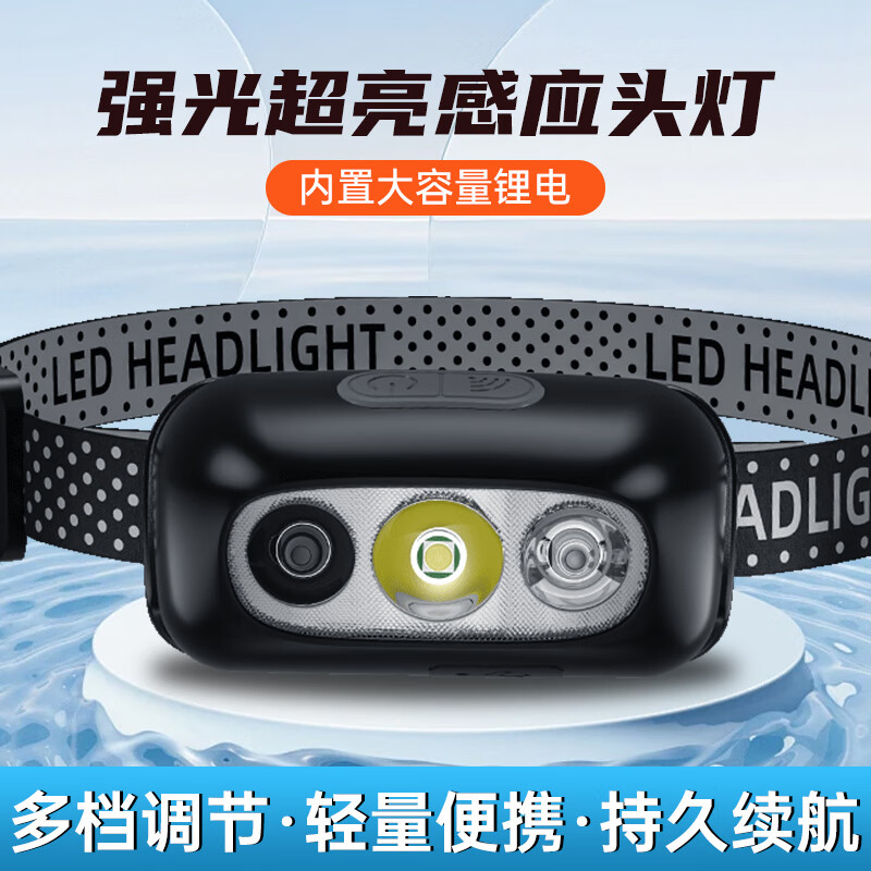 SHENYU头灯强光可充电超亮户外野外感应钓鱼专用手电筒头戴式照明灯 【内置大锂电】持久续航