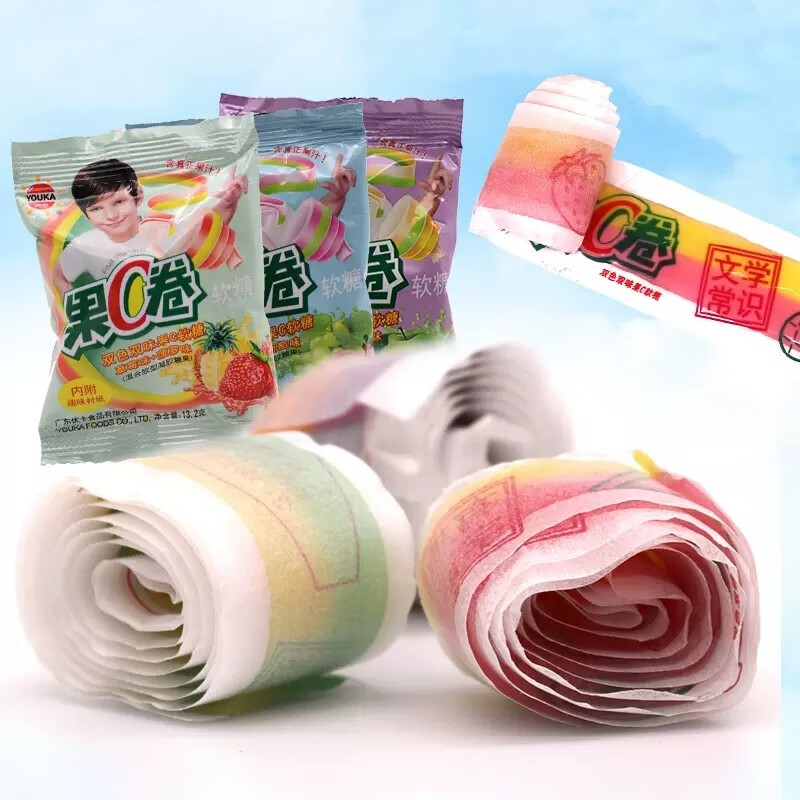 优卡果c卷软糖糖果散装水果糖零食品8090后儿时怀旧童年休闲小吃 1包