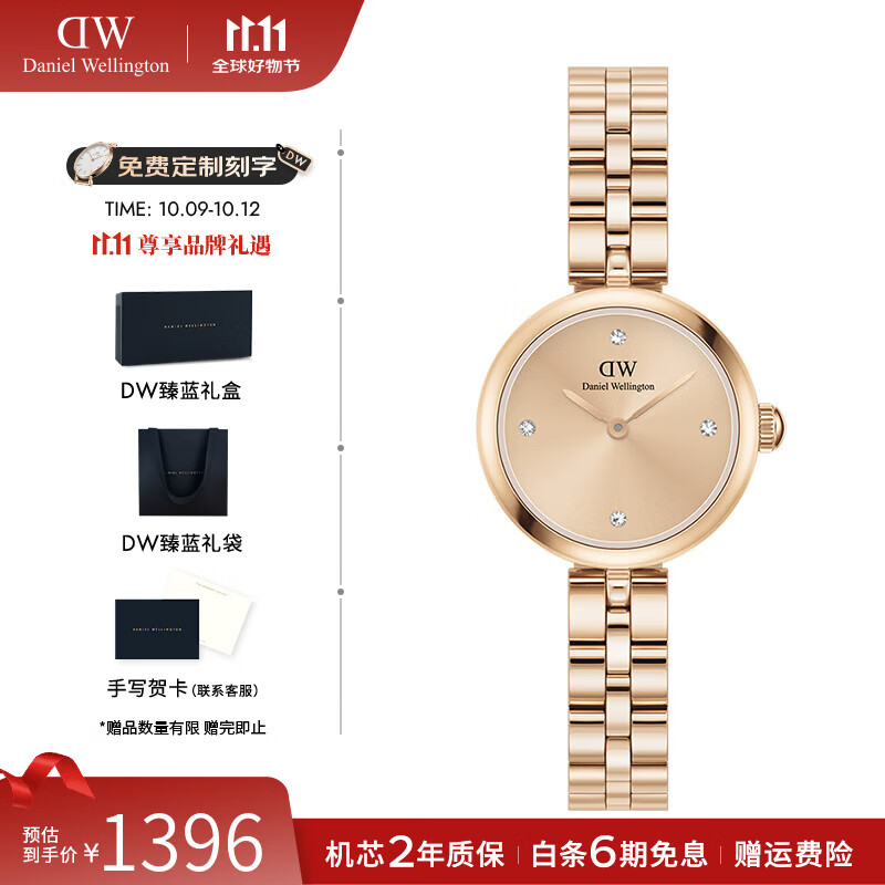 丹尼尔惠灵顿（DanielWellington）DW小金表 瑰美系列摩登女士手表金色石英欧美腕表 生日礼物送女友 DW0
