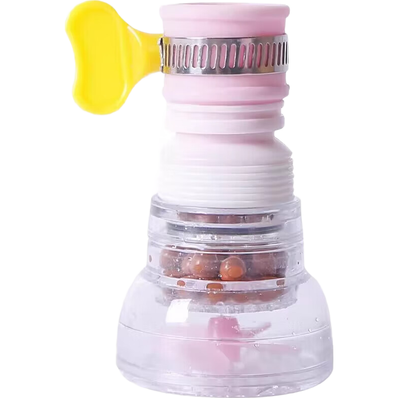 水龙头过滤器净水器防溅麦饭石六级过滤龙头万能接口增压花洒 麦饭石伸缩过滤器