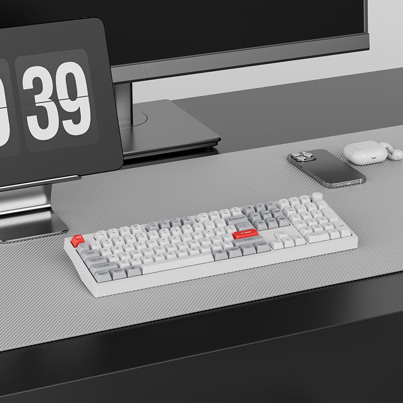 keychron渴创 Z6Ultra 机械键盘 无线有线双8K键盘 三模蓝牙键盘 客制化铝坨坨键盘 自研ZMK低功耗长续航  Z6U-双8K 红轴 RGB 快拆设计 闪白色