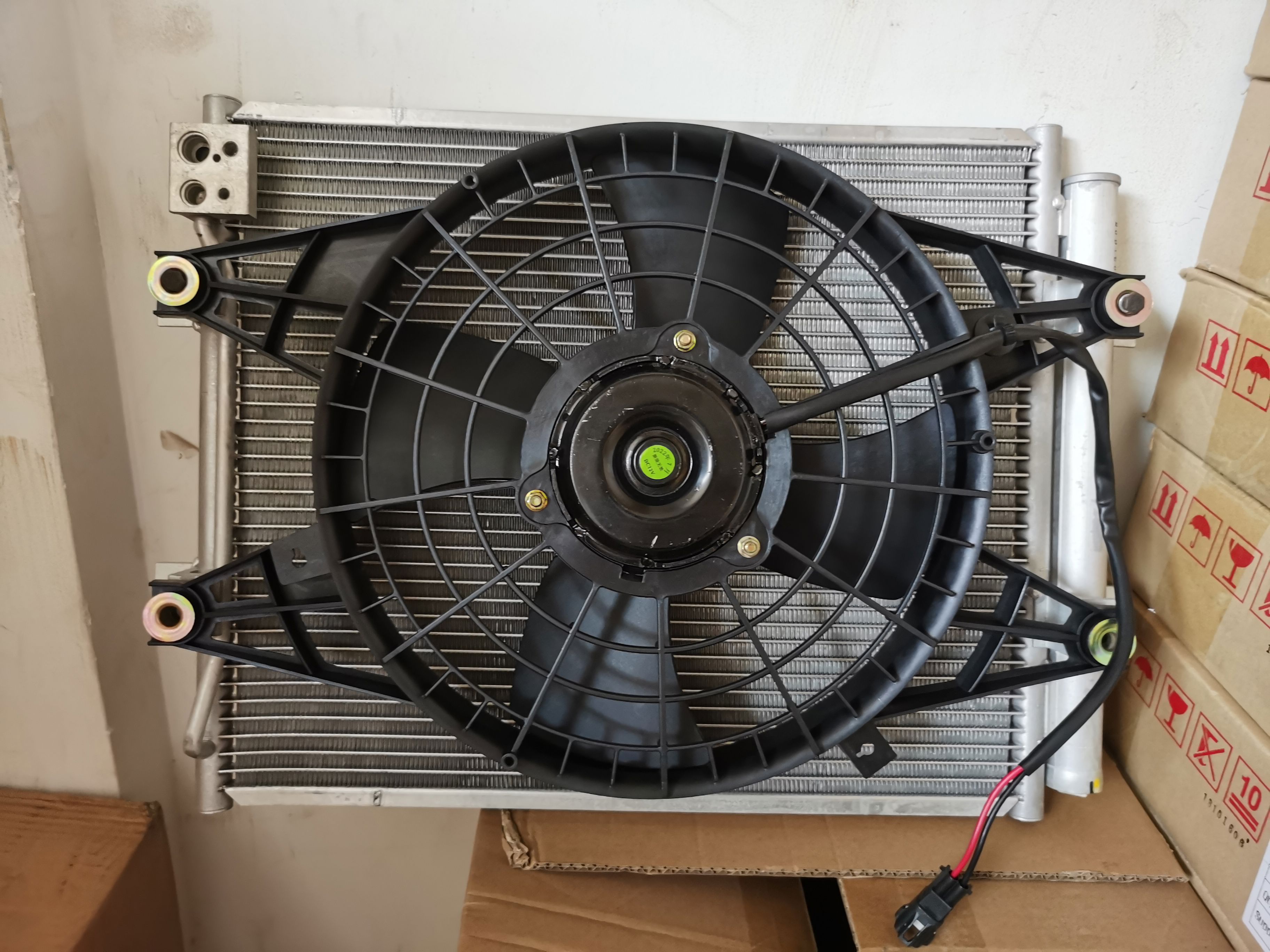 丽田沃尔沃608070临工90f680f挖机空调电子扇空调风扇总成冷凝器 散热