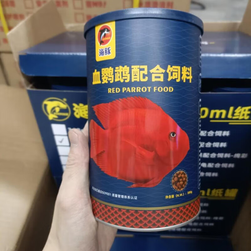 海豚（PORPOISE）血鸚鵡魚(yú)食熱帶魚(yú)食增紅增色觀賞金魚(yú)螺旋藻發(fā)財(cái)魚(yú)魚(yú)糧魚(yú)糧 海豚 血鸚鵡 380克