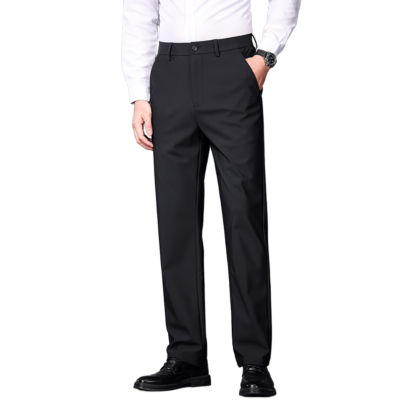 羅蒙（ROMON）西裝休閑褲商務(wù)通勤風(fēng)加厚保暖秋冬季高彈免燙正裝長褲子男 青 32