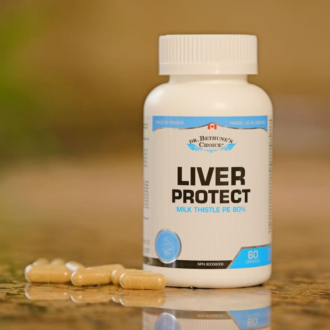 Dr. Bethune's Choice白求恩医生之选 护肝片养肝应酬男女熬夜加班肝火 加拿大天然提取 天然成分护肝片60粒/瓶 朝鲜蓟根提取物、蒲公英根提取物、西洋蓍草粉