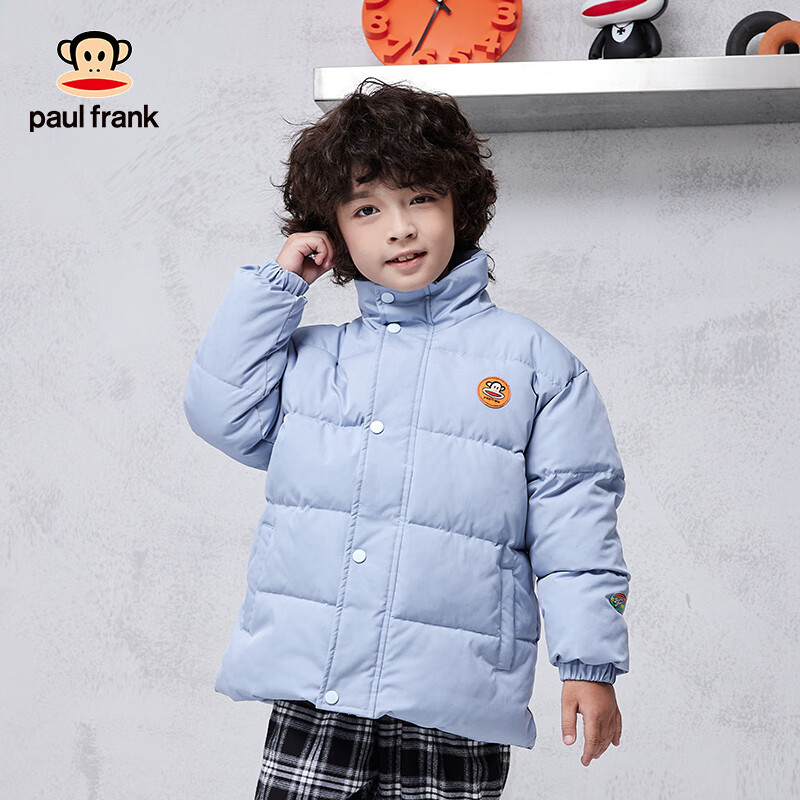 大嘴猴（paul frank）童装冬季棉服2025秋冬款中大童舒适保暖时尚男女童外套 灰蓝 110