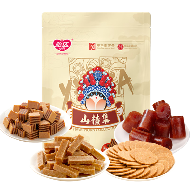 怡达0添加剂山楂集500g 1斤装果丹皮夹层山楂条山楂片卷儿童零食礼袋