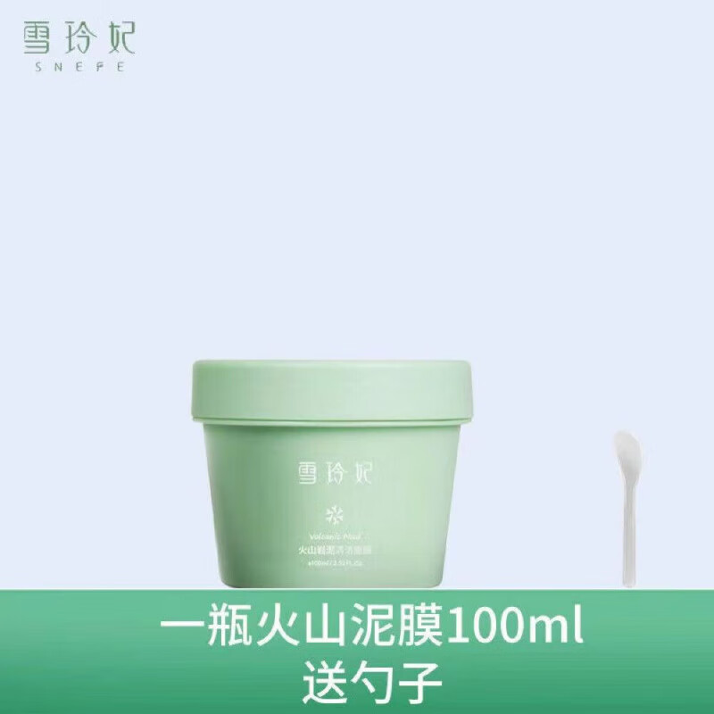 雪玲妃泥膜火山泥清洁面膜清洁毛孔闭口粉刺控油保湿100g 100g