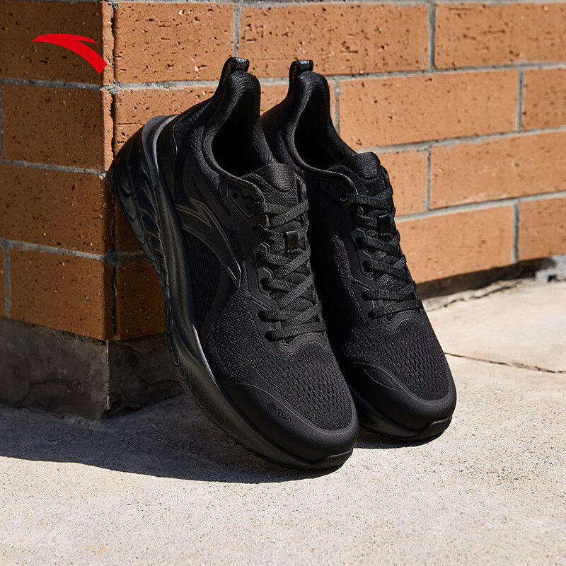 安踏云感夏季版丨C37软底跑鞋男鞋舒适缓震运动休闲鞋黑色男鞋子