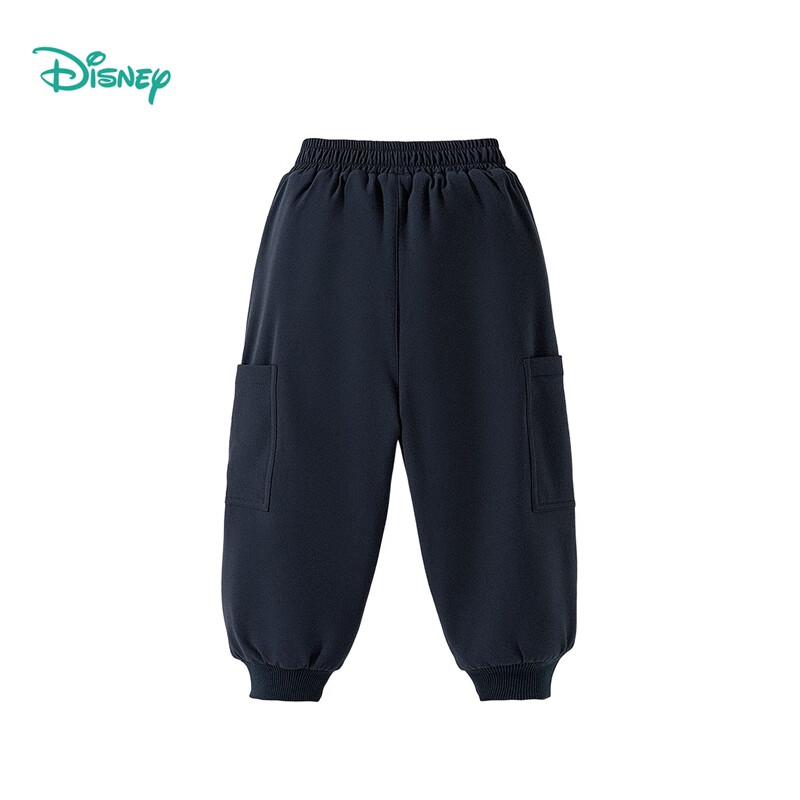 迪士尼（Disney）宝宝棉裤冬季三层保暖超萌男女小童夹棉加厚一条过冬婴儿加绒裤子 夹棉加厚藏青色米奇 140