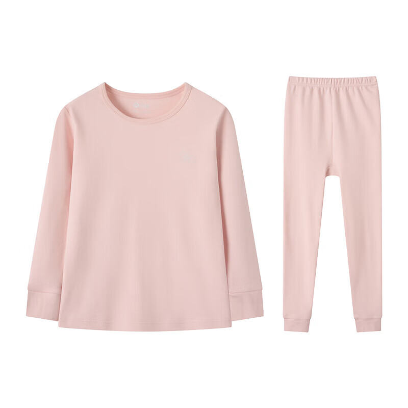 芬腾保暖内衣女童纯棉秋防静电保暖打底睡衣套装儿童柔暖秋衣 女童-粉橙 150