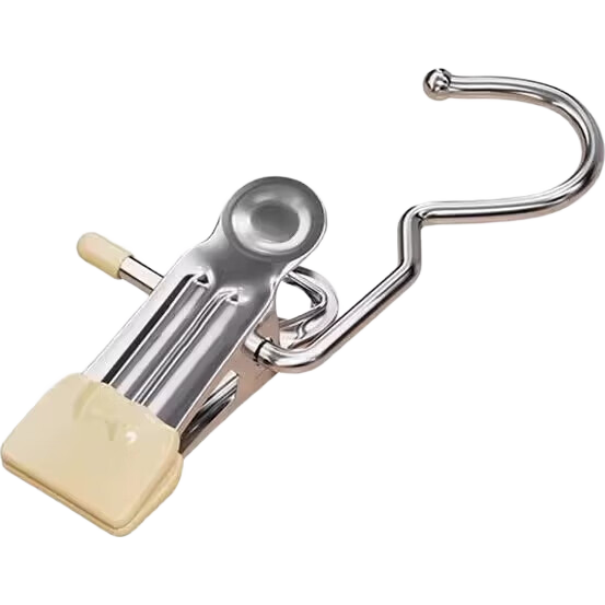 褲夾子家用無痕不銹鋼多功能帶掛鉤裙子褲子收納神器專用衣架褲架 顏色隨機(jī)【10個裝】