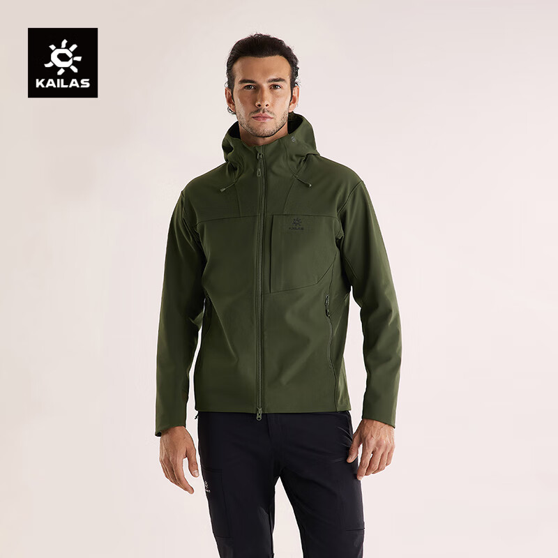 KAILAS凯乐石M8 IC连帽软壳衣男加绒保暖透气弹力耐磨防风徒步外套秋冬