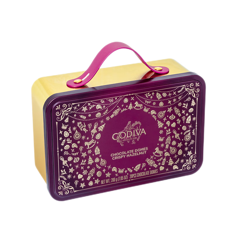 歌帝梵（Godiva）马年脆糖榛果巧克力旅行箱铁盒进口零食喜糖果礼物 (20颗装)