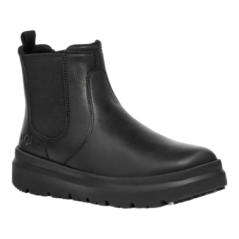 UGG男靴子 Burleigh Chelsea 25新款羊毛保暖透气切尔西短靴男雪地靴 黑色black 标准41.5/US8.5