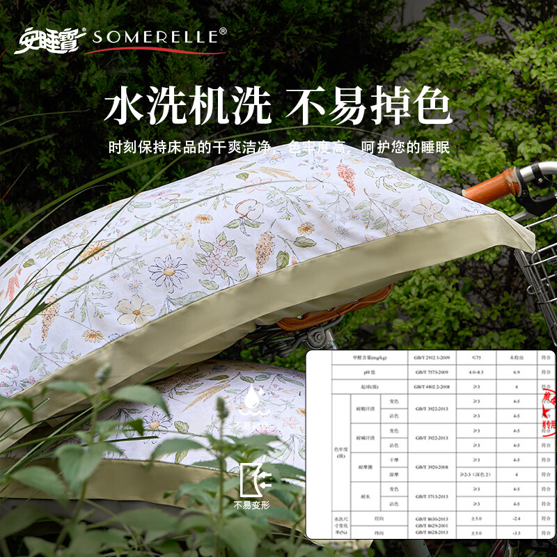 安睡宝（SOMERELLE）2026新款60支天丝棉磨毛四件套全棉轻奢高端床单被套秋冬季床品 60支天丝棉磨毛双人四套件-青雅集 床单款 （被套220*240cm） 特大