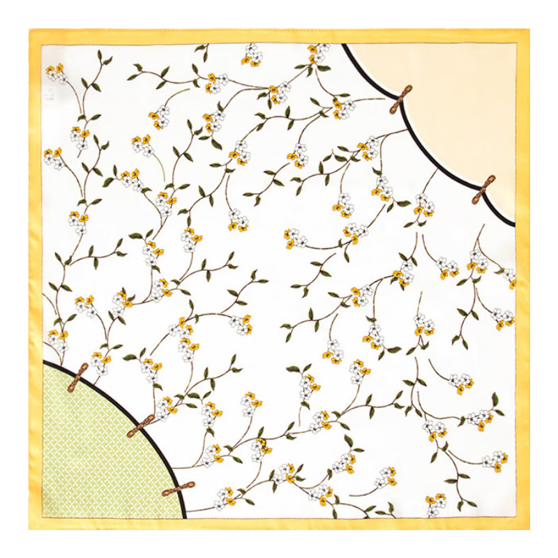 絲界2025新款真絲絲巾女百搭小方巾106%桑蠶絲印花領(lǐng)巾節日禮物