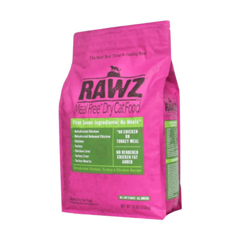 RAWZ罗斯猫粮低温慢煮无谷成猫幼猫脱水鲑鱼六种肉鸡肉火鸡进口 鸡肉火鸡（7.8磅-3.538kg）