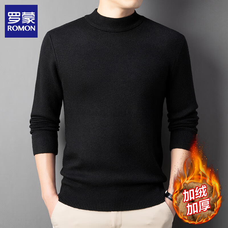 ���ɣ�ROMON����ɫ��ʿ����ë��2025������ů��֯����������ڴ����װ���� ��ɫ XL 115 ����������140-155� 64.3Ԫ