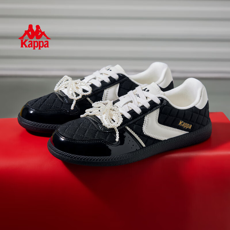 卡帕（Kappa）女鞋运动德训鞋女夏季新款轻便板鞋百搭潮流休闲鞋子 黑色 39