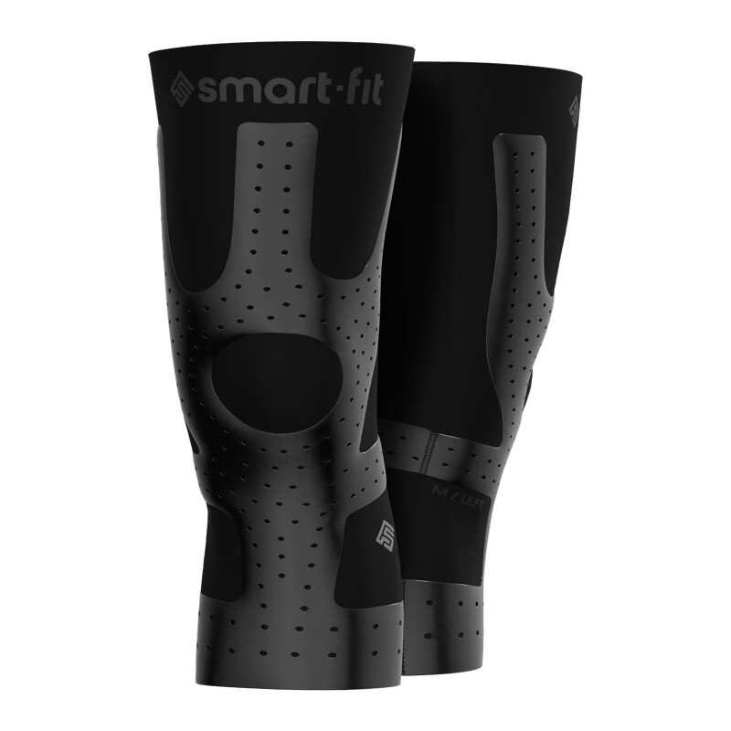 SMARTHADA进口运动护膝肌贴护具跑步羽毛球篮球护膝盖关节保护腿套支具 运动肌贴护膝-左腿1只 L码