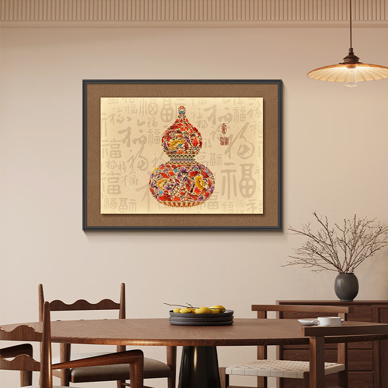 画尚美（HUASHANGMEI）福禄葫芦入户门电表箱装饰画客厅餐厅壁画配电箱电闸开关遮挡挂画 葫芦聚福A-DBX1468 40*30【容纳30横宽*23竖高*3.5cm厚】 【上翻盖+液压杆】晶瓷画（亮光）