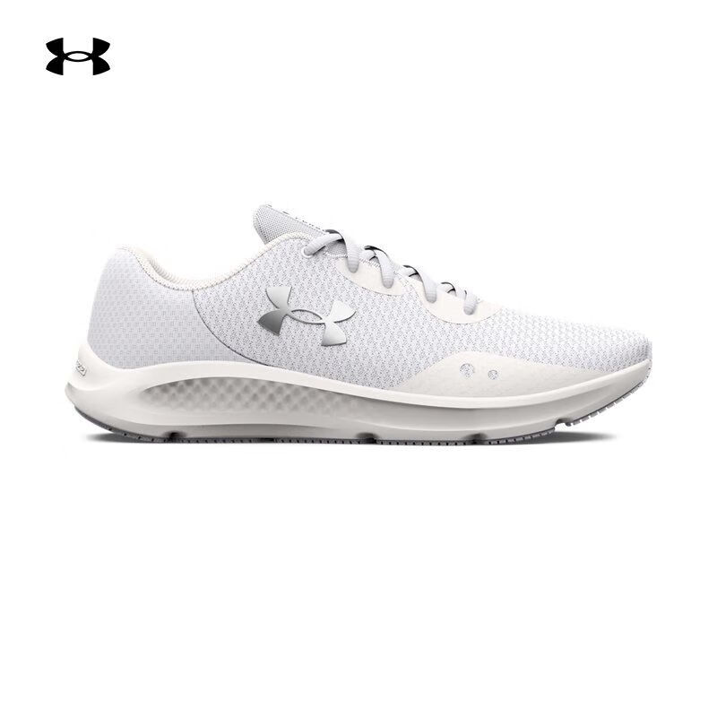 安德玛（Under Armour）Charged Pursuit 3男子运动跑步鞋跑鞋3024878 白色101 42.5