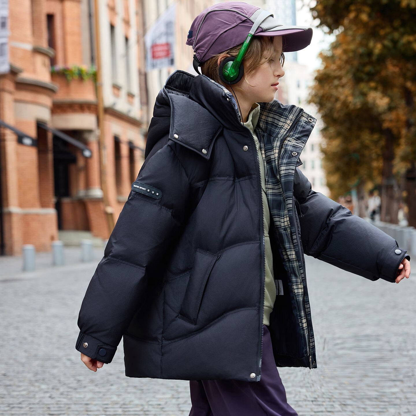 ABC KAIA童装儿童羽绒服中长款加厚男童2025新款90白鸭绒极寒保暖冬装外套 蓝色 160