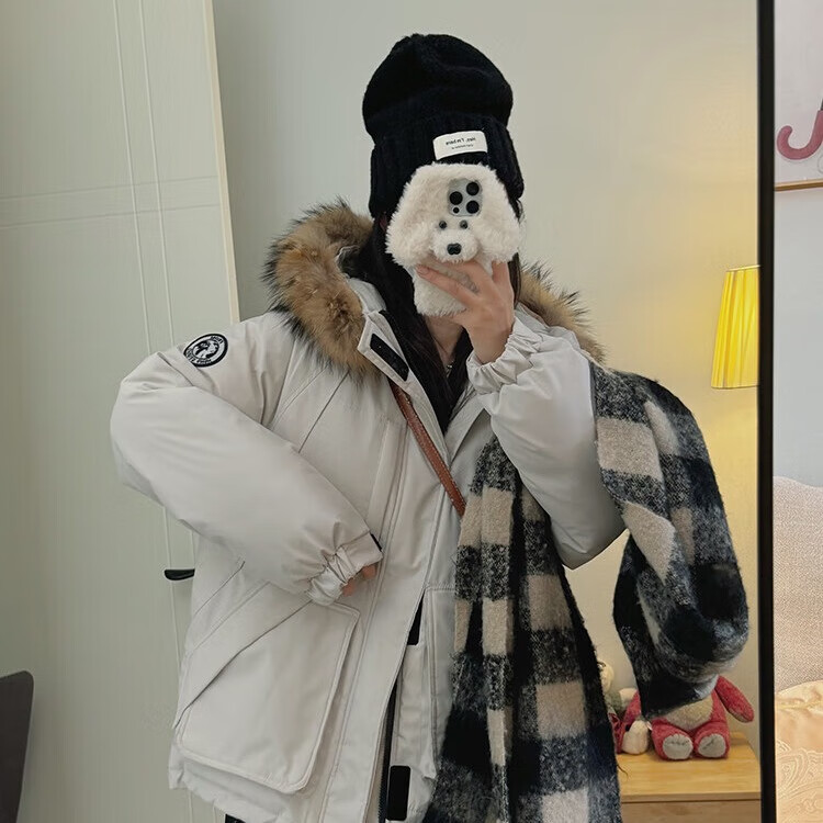 翊尚美羽绒棉服女冬季新款2025年加厚工装派克服小个子可拆卸毛领棉袄女 藏青色 【加厚防水不跑棉】 L 【推荐120-140斤】