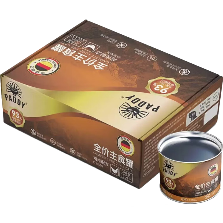 最寵（Paddy Time）主食貓罐頭德國無谷物配方190g生肉鮮煮成貓幼貓通用濕糧主糧 無谷雞肉配方 12罐