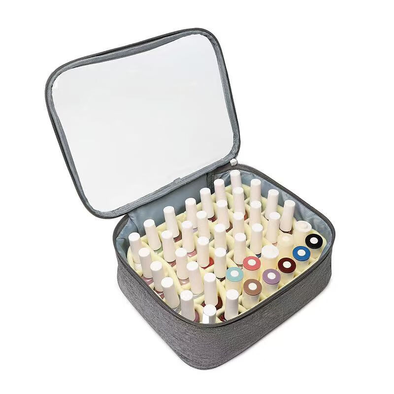 CHUMYUM新款84瓶大容量精油双肩化妆包上门美甲多功能便携指甲油手收纳包 灰色款