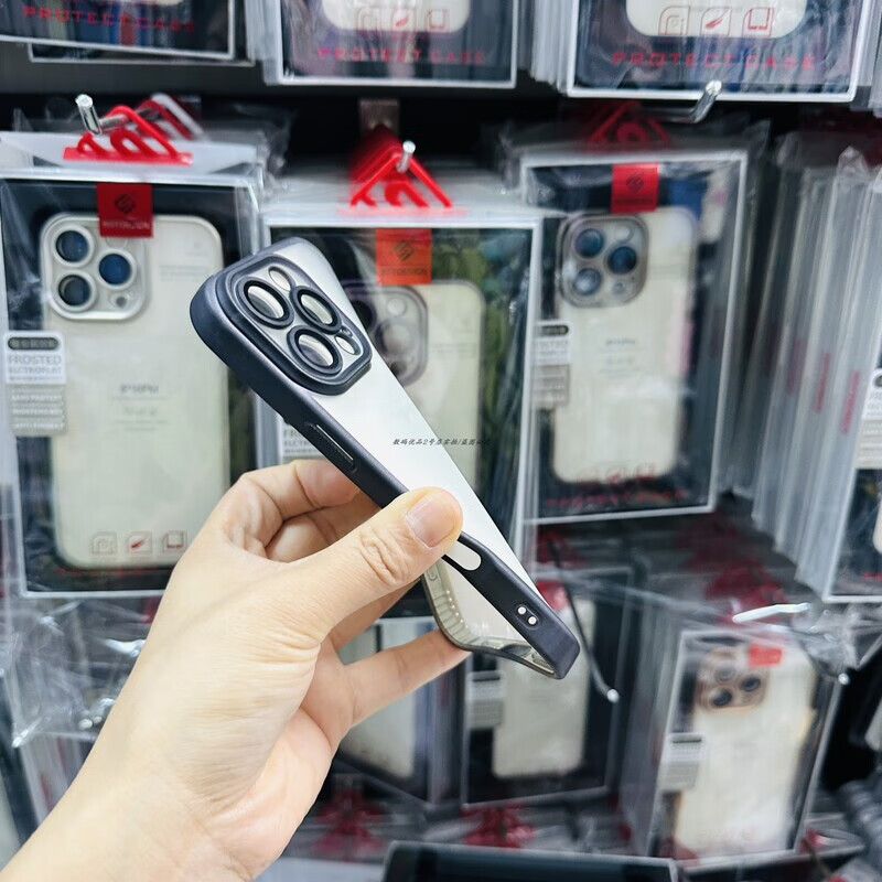 卡思特磨砂电镀手机壳适用于ip16pro镜头膜钛金属感14M保护壳新品 黑色 iPhone 14 Pro Max