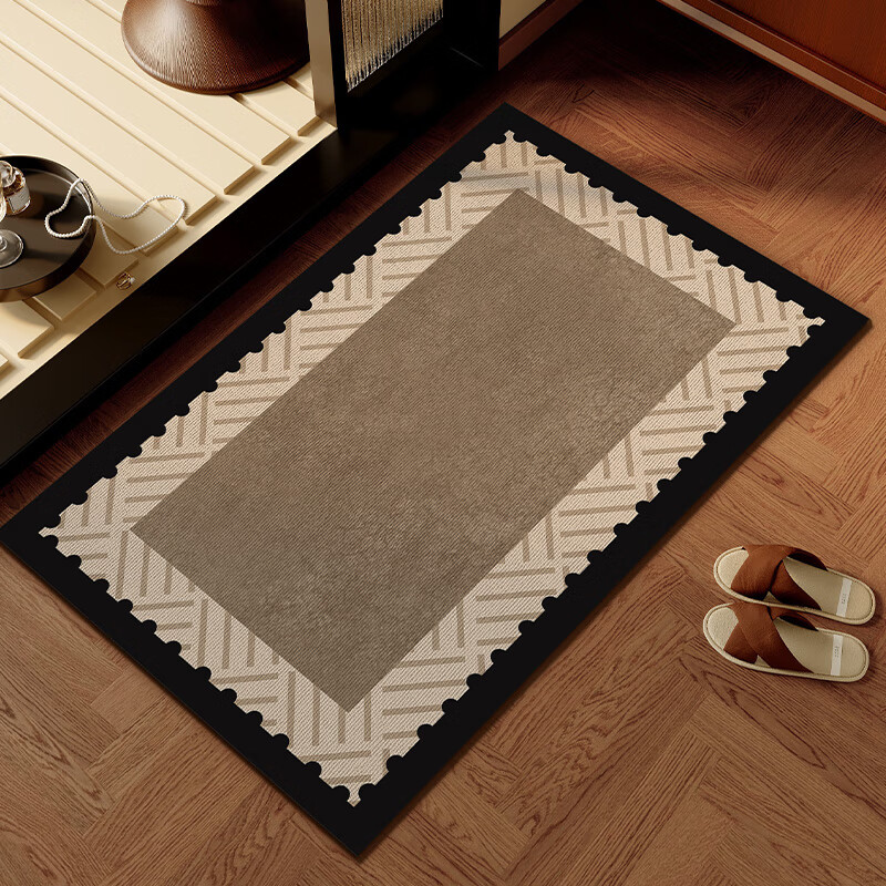 茵尚中古風浴室地墊抗疲勞化妝室矽藻泥吸水加厚墊子防滑地毯廁所腳墊 麂色納斯矽藻泥軟墊 40cm*60cm 【防霉加厚6mm】