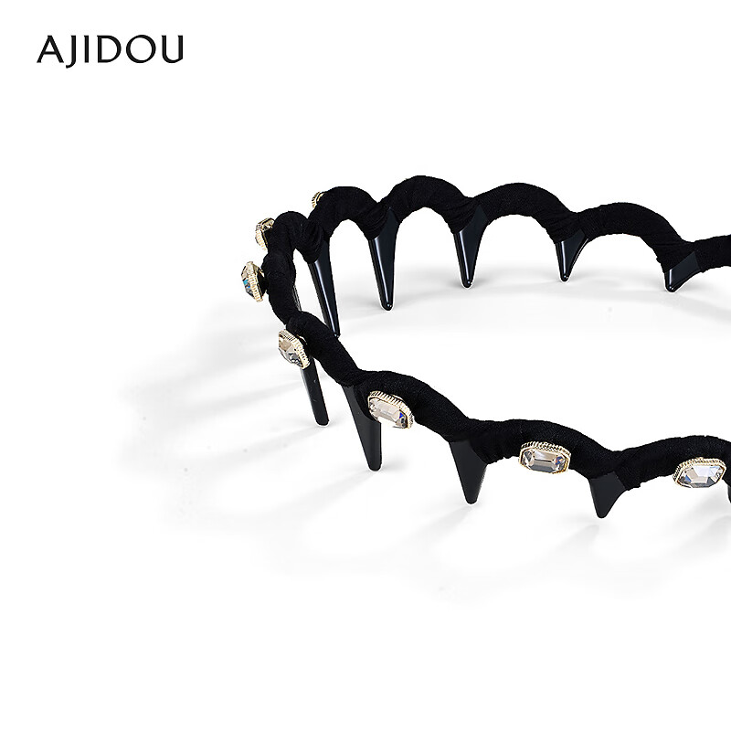 AJIDOU阿吉豆发饰女款黑色头箍时尚发箍元旦节跨年礼物 黑色 1个