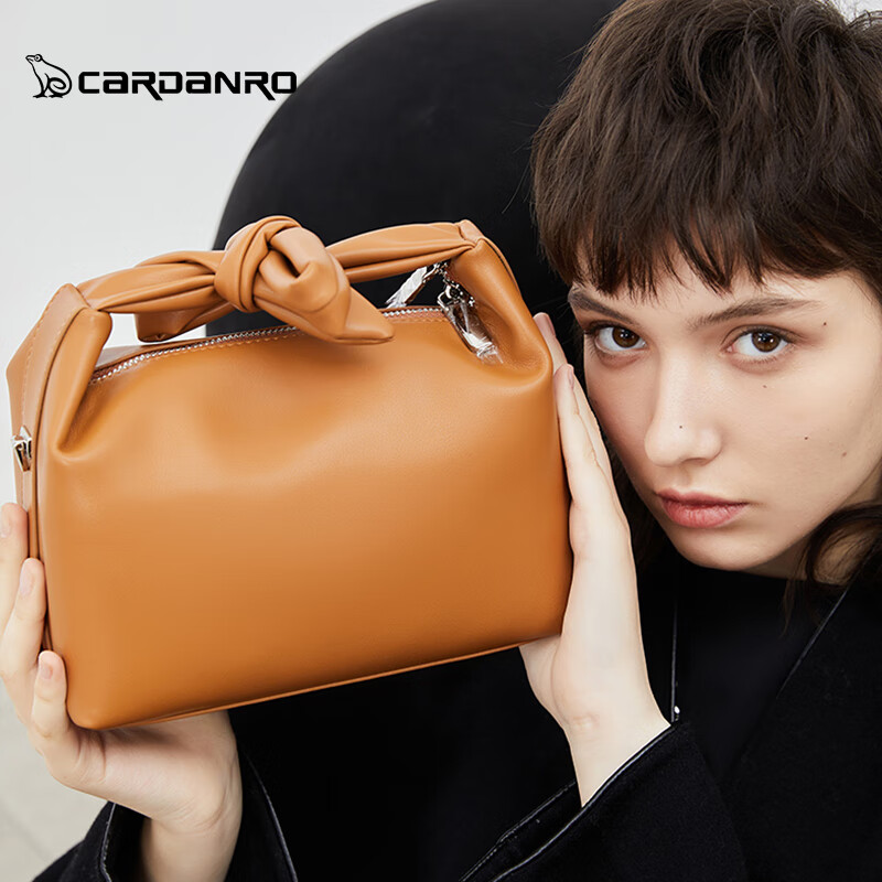 卡丹路女包2025新款褶皱云朵包轻便手拎包时尚百搭法式单肩斜挎包 棕