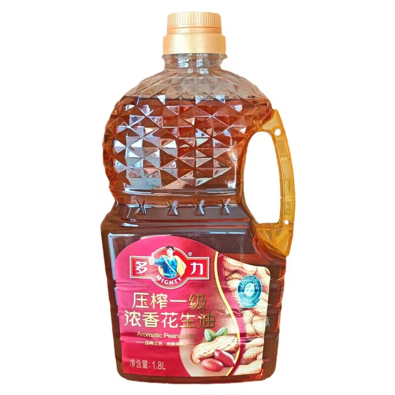 多力物理壓榨一級濃香花生油1.8L食用油小瓶裝油家用營養(yǎng)炒菜油
