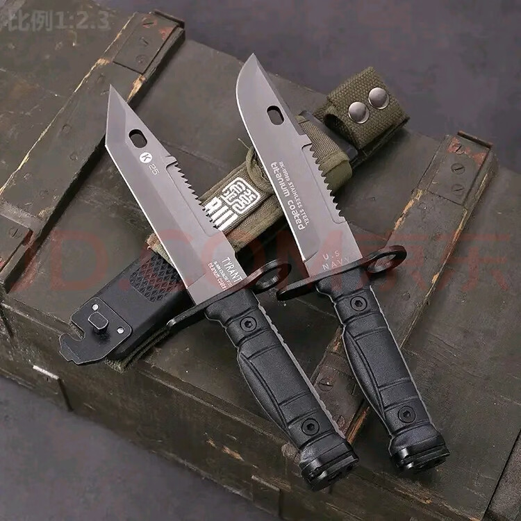 海豹突击队K25户外战术直刀高硬度钢刀野外生存便携刀具收藏 圆头