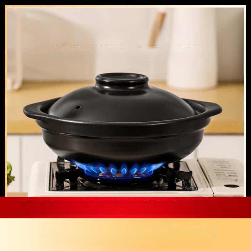 【现货现发】陶瓷砂锅饭店商用耐高温煤气灶款明火家用浅锅煲仔饭 *1人食 1L 有盖