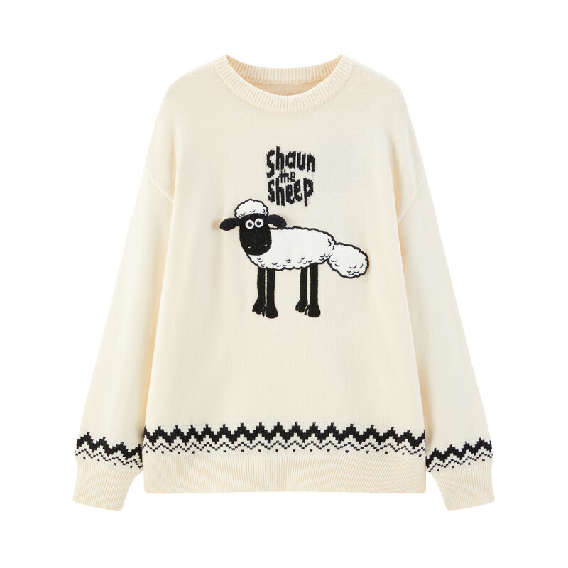 乐町小羊肖恩联名线套衫 哑米白 XL