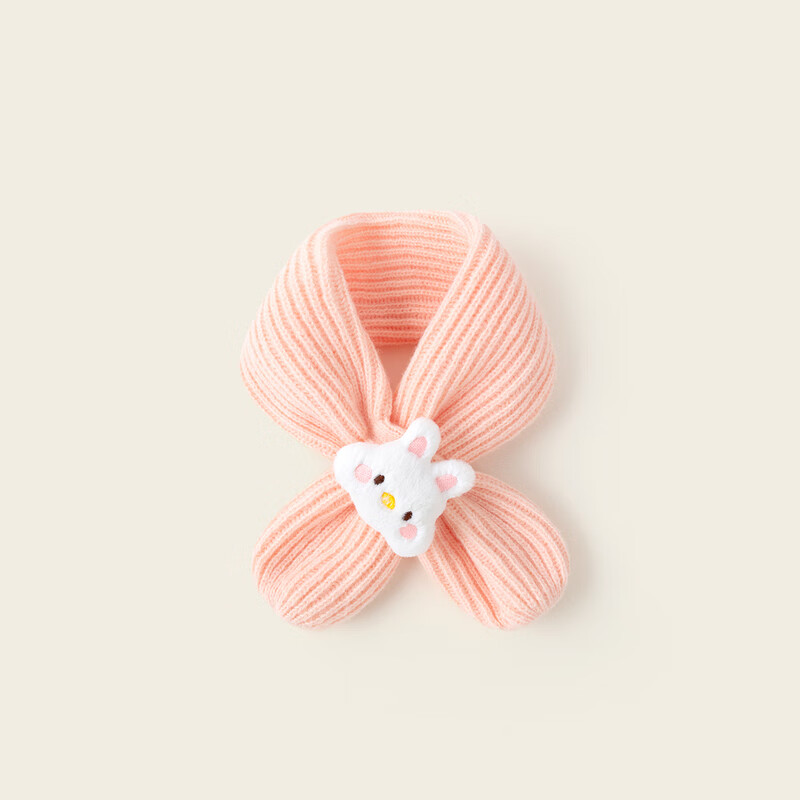 嘟嘟家【赠品可随单拍】儿童围巾冬款男童女童围脖卡通宝宝冬季针织 粉色 均码-F